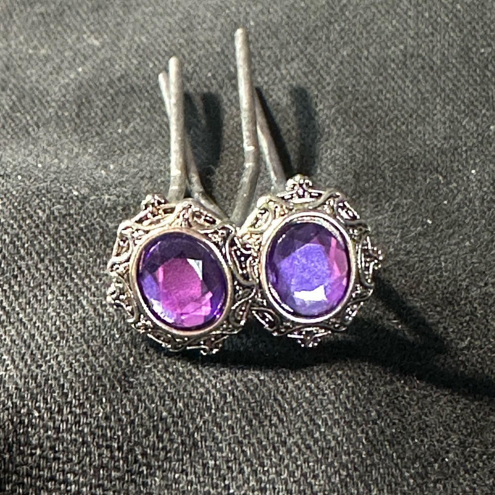 Amethyst Hair Pins